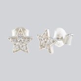 Maria White Minimalist Stud Earrings - Sleek Star Design